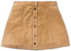 Chic Skirt With Snap Buttons For Fall, Chic Fall Skirt With Snap Buttons, Chic Brown Skirt With Button Closure, Fall Leather Skirt With Button Closure, Gored Skirt, Skirt Fashion, Suede Leather, Leather Skirt, Wardrobe