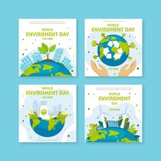 four different posters for the world environment day