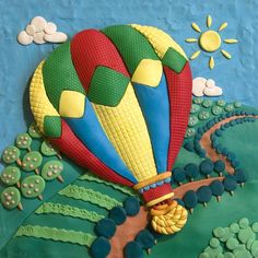 a cake with a hot air balloon on it