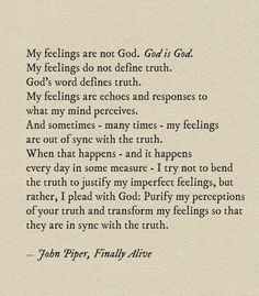 a poem written by john piper about god's feelings and the truth behind it