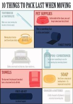 the 10 things to pack last when moving