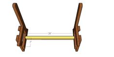 a wooden rocking chair with measurements for the seat