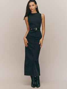 Corporate Fashion, Denim Midi Dress, Corporate Outfits, Work Fits, Fall Denim, Professional Outfits, Midi Dress Sleeveless, Mode Inspiration, Work Clothes