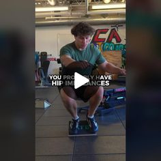 a man kneeling on top of a skateboard in a garage with the caption you pro have hip imics