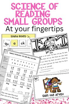 the science of reading small groups at your fingertipss book with pink flowers and hearts