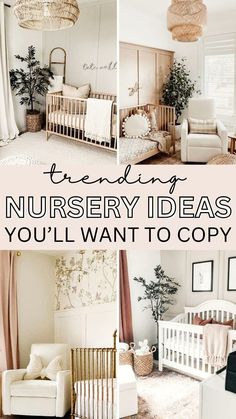 there are pictures of nursery furniture and decor