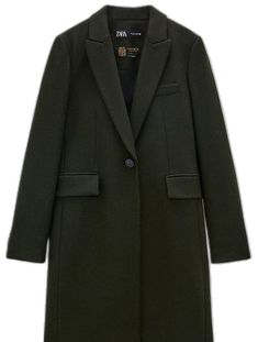 Zara Wool Formal Outerwear, Zara Wool Outerwear For Formal Occasions, Zara Formal Notch Lapel Outerwear, Zara Wool Blazer For Workwear, Elegant Green Zara Outerwear, Zara Single-breasted Formal Outerwear, Classic Green Single Button Outerwear, Zara Outerwear With Suit Collar For Business, Classic Green Outerwear With Single Button