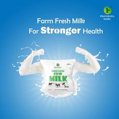 a bag of milk with the words farm fresh milk for stronger health