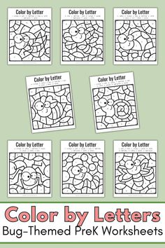 color by letter worksheets for kids to learn how to draw and paint flowers