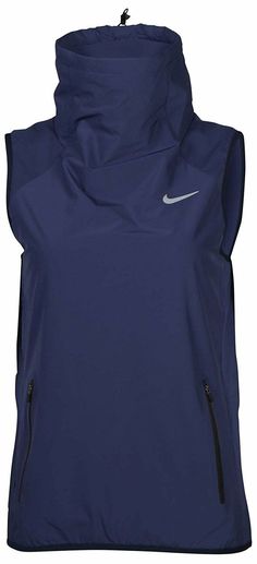 a women's nike vest with the hood pulled up and zippers down on it