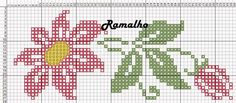 a cross stitch pattern with flowers on it