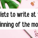 the text lists to write at the beginning of the month on top of a pink background