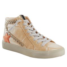 SHUSHOP RIRI Everyday High Top Sneaker Vintage-style sneakers merged with cool rock 'n' roll attitude. Crafted from faux leather, these high-top sneakers deliver a blend of retro style and cool. Wear them with everything from dresses to jeans. Trendy Cream Leather Sneakers, Cream Leather High-top Sneakers For Spring, Cream High-top Sneakers For Fall, Cream Sneakers For Fall, Fashion Shoes Sneakers, Cool Rocks, High Top Sneaker, Style Sneakers, Fabulous Shoes