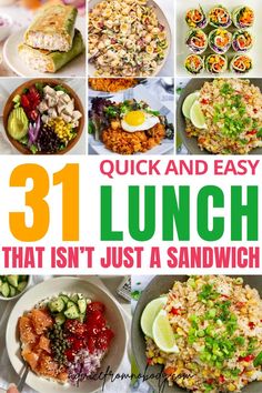 the cover of 31 quick and easy lunches that isn't just a sandwich