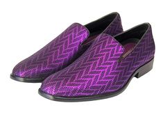 a pair of purple shoes with black soles