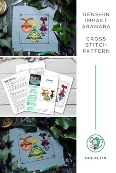 the finished cross stitch pattern is shown with instructions for how to sew and use it