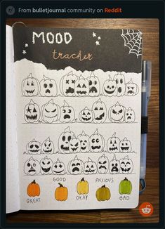 October Mood Tracker, Journal Mood Tracker Ideas, Mood Tracker Ideas, October Mood, Tracker Ideas