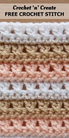 crochet'n'create free crochet stitch pattern with text overlay