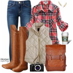 Shirt/vest/jeans/boots 👍🏻 (No camera & no backpack purse.) Patch Outfit, Pumpkin Patch Outfit, Thanksgiving Outfits, Friday Outfit, Outfit For Women, Fashion Friday, Rust Dress, Style Fall