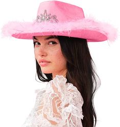 xo, Fetti Pink Tiara Cowgirl Hat | Pink Velvet + Fur, Birthday Girl, Bachelorette Party Decorations, Bridesmaid Gift, Halloween Costume, Space Cowboy Pink Tiara, Rodeo Gifts, Ultimate Bachelorette Party, Bachelorette Party Accessories, Rodeo Party, Pink Cowboy Hat, Bridesmaid Favors, Space Cowboy