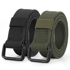 PRICES MAY VARY. Double Rings Buckle Belt: This canvas belt use black rings buckles sewn well on the belt strap,which is very durable and tough, can be hold securely, very utility and convenient in everyday wear. Try to get rid of the classic buckle and move to a lower profile. This simple rectangular belt buckle design doesn't jab you belly when you’re sitting or driving. Very simple and comfortable. Fabric Belt Buckle Size is 2”*1.5”. 2 Pack Canvas Cloth Belt: Men canvas belt is made of breath Casual Black Belt For Everyday Use, Black Casual Belt With Buckle Closure, Casual Black Belt With Buckle Closure, Cloth Belts, Double Rings, Canvas Belt, Belt Men, Cloth Belt, Branded Belts