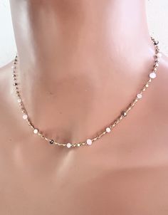 Dainty mix beads choker necklace -------------------- Details ・Nickel free ・Glass Color: Rose quartz / Montana / Opal ・Bead size/ 3~4mm  ・ ball & cube size / 2mm  --------------------  Size * This choker necklace is available in 4 sizes.      12-14" (12" + adjustable 2" extender)     14-16" (14" + adjustable 2" extender)     16-18"(16" + adjustable 2" extender)     18-20"(18" + adjustable 2" extender) *It closes with lobster clasp. ------------------- Jewelry care ・Plated brass items are expecte Beads Choker Necklace, Beads Choker, Minimal Boho, Necklace Colorful, Plastic Jewelry, Delicate Chain, Gold Choker, Chain Choker Necklace, Beaded Choker Necklace