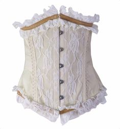 wedding corset Steampunk Fitted Corset For Wedding, Steampunk Fitted Wedding Corset, Steampunk Wedding Fitted Corset, White Lace Overbust Bodice, Lace Overbust Corset With Boned Bodice, Lace Corset Belt With Boned Fitted Bodice, Satin Overbust Corset With Fitted Bodice, Lace Overbust Corset Dress For Costume, White Underbust Gothic Corset