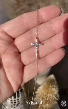 Beautiful way to show your faith!  With sideways cross necklace being all the rage right now in fashion.  I created this gorgeous hand- hammered Skinny cross necklace to compliment my cross line.  Gorgeous texture and shine to this beauty, it will be the piece you never want to take off!   . . . . . . . . . . . . . . . . . . . . . . . . . . . . . . . . . . . . . . . . . . { D E T A I L S } * Entirely 14kt Gold Fill, Sterling Silver, or Rose Gold Filled chain & components * The cross measures in Hammered Cross Necklace For Gift, Hammered Cross Pendant Necklace For Gift, Hammered Cross Jewelry As A Gift, Hammered Cross Jewelry Gift, Hammered Cross Jewelry For Gift, Sterling Silver Crucifix Cross Necklace With Adjustable Chain, Spiritual Hammered Cross Necklace, Spiritual Cross Necklace, Spiritual Cross Necklace With Adjustable Chain