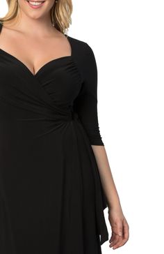 This flattering wrap dress silhouette features a feminine sweetheart neckline and is versatile enough to take you from desk to dinner effortlessly. Made to flatter your figure, this is a perfect work, cocktail, and wedding guest dress. Available in both regular and plus sizes. -Material: 95% Polyester, 5% Spandex -Care Instructions: We recommend machine washing in cold water on the gentle cycle. Do not bleach. Lay flat to dry. Cool iron when needed. -Product Fit: Adjustable Product Specification Flirty Fitted V-neck Wrap Dress, Flattering Surplice Neckline Party Dress, Formal Faux Wrap Dress With Surplice Neckline, Formal Dresses With Faux Wrap And Surplice Neckline, Flattering Evening Wrap Dress, Fitted Faux Wrap Dress For Evening, Fitted Faux Wrap Evening Dress, Evening V-neck Wrap Dress In Solid Color, Dressy Wrap Dress With Surplice Neckline For Date Night