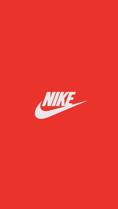 the nike logo on a red background is shown in this image, it appears to be white