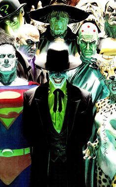 the cover to super - villain's anthologie, with many different faces and