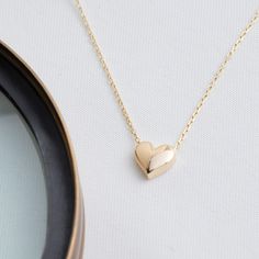 "Tiny Gold Heart Necklace. A perfect gift for special occasions, or for yourself. ★1 YEAR WARRANTY★ Our products are plated with a thick layer of 14k solid gold on sterling silver (925K), made with a special technique called \"vermeil\". All our jewelries are guaranteed for one year against tarnishing and deterioration. Provided that they are protected from water, soap and chemicals, they can be used for many years with their first day appearance. Our products are the best alternatives of solid Small Heart Pendant, Gift For Love, Necklace Love, Gold Heart Necklace, Necklace Minimalist, Soul Sisters, Solid Gold Jewelry, Small Heart, Love Necklace