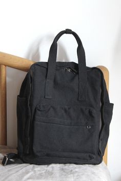 #black #backpacks #accessories #koreanstyle Black Canvas Backpack, Black Cotton Backpack For Everyday Use, Black Cotton Backpack With Pockets, Cotton Backpack With Zipper Closure For Everyday Use, Cotton Backpack For Everyday Use, Black Cotton Backpack For Daily Use, Black Canvas Backpack With Zipper Pocket, Functional Black Cotton Backpack, Casual Backpack With Zipper Closure For Everyday