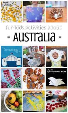 kids'activities about australia with text overlay