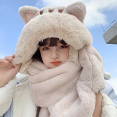 Home · sugarplum · Online Store Powered by Storenvy Hat Scarf Gloves Set, Hooded Hat, Cat Ears Hat, Soft Gloves, Warmest Winter Gloves, Cute Scarfs, Ski Hats, Hooded Scarf, Bear Ears