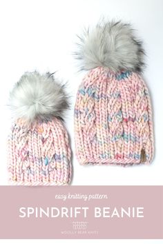 Knit Hat Pattern Easy, Cable Knit Hat Pattern, Easy Knit Hat, Knit Hat Pattern, Crochet Knit Hat, Cable Knit Hat, Super Bulky Yarn, Purl Stitch, Knitted Wit