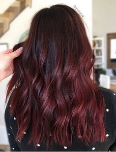 Rosey Brown Hair Color, Maroon Hair Balayage, Darker Red Hair Color, Cabernet Hair Color, Cherry Red Balayage Hair Brunettes, Dark Red Bayalage Hair, Merlot Hair Color Burgundy, Mocha Red Hair Color, Hair Color Ideas For Brunettes Fall