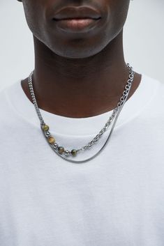 Available In Silver/Brown. 20 Inch Necklace No Extender 100% Alloy Imported | Mens Jameson Multi Chain Beaded Necklaces in Silver/Brown by Fashion Nova 20 Inch Necklace, Necklace Men, Beaded Necklaces, Brown Fashion, Accessories Necklace, Men Necklace, Silver Necklaces, Fashion Nova, Mens Jewelry