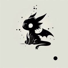 a black and white drawing of a dragon sitting on the ground with bubbles around it