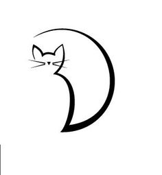 a black and white image of a cat's head with the letter c on it