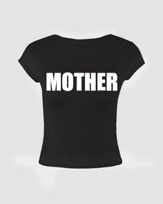 Details: Baby T-shirt with meme lineTop Length: Cropped Sleeve Length: Sleeveless Materials: 95% Polyester + 5% Spandex Baby T Shirt, Mother And Baby, Baby Tshirts, Black Shirt, Sleeve Length, Spandex, T Shirt, Black