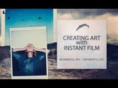 a woman with her hands on her head and an instant film frame in front of her