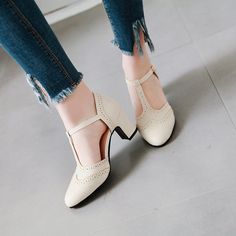 Gender: For WomenStyle: Fashion,KoreanOccasion: Casual,Party/Club,Office/CareerHeel Height: 6.5cmPlatform Height: 0.5cmSeason: Spring,Summer,Fall/Autumn,WinterPackage Contents: 1 x Shoes (Pair)Please see our size guide as below, you can choose the size according to your foot length and width.If your foot is a little wide and thick, we suggest you choose 1 size larger.Size Guide:28 = foot length 18.5-19cm (Foot width=6.5-7cm)29 = foot length 19-19.5cm (Foot width=7cm)30 = foot length 19.5-20cm (F Retro Closed Toe Mary Janes For Summer, Summer Flat Heel Mary Janes With Heel Strap, Vintage Beige Flat Heels, Summer Beige Mary Jane Heels, Summer Mary Janes With Low Heel, Formal Summer Mary Janes With Round Toe, Formal Mary Janes With Round Toe For Summer, Summer Mary Janes With Medium Width And Ankle Strap, Beige Low Heel Mary Janes For Spring