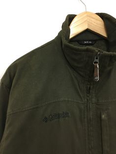 "SVS 626 Rare!! Columbia Jacket Zipper Olive Green Color XS Size SIZE ON TAG ( XS ) MEASURES ABOUT (APPROXIMATELY) : - ARMPIT TO ARMPIT: 21 inch - LENGTH (BACK COLLAR DOWN): 25 inch - SLEEVES: 21.5 inch - Fits XS or S size - Have small defect at the back (refer picture) (PLEASE CHECK MEASUREMENT CAREFULLY) ----------------------------------- Payment : Accept \"PAYPAL\" Only WE ARE USING DHL FOR POSTAGE.. PLEASE LEAVE YOUR PHONE NUMBER ON THE NOTE WHILE MAKE A PURCHASE. NOTE : SHIPPING PROCESS : Green Fleece Jacket, Olive Green Jacket, Jacket Zipper, Clothing Men, Olive Green Color, Columbia Jacket, Vintage Jacket, Vintage Sweatshirt, Fleece Jacket