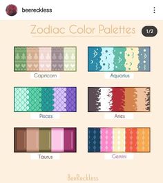 the color palettes for zodiac colors