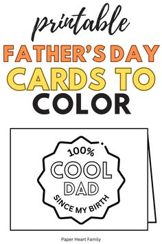 the printable father's day cards to color