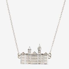 Inspired by Samford Hall at Auburn University, this beautiful necklace can be worn for years after graduation. Wherever you go, keep a piece of Auburn University always Sits on 15'' chain, adjustable to 17'' Size: 15.75mm x 11.18mm Available in Sterling Silver, Cavan Gold, and 14K Gold Classic Formal Charm Necklace, Classic Charm Necklaces With Adjustable Chain For Formal Occasions, Classic Formal Charm Necklaces With Adjustable Chain, Formal White Gold Charm Necklace With Adjustable Chain, Formal Hallmarked Pendant Charm Necklaces, Classic Formal Charm Necklace With Engraving, Classic Formal Engraved Charm Necklace, Formal Adjustable Hallmarked Necklace, Engraved Sterling Silver Necklace For Formal Occasions