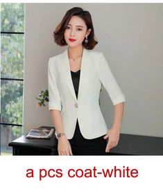 SPECIFICATIONSBrand Name: IZICFLYElasticity: Non StrechFabric Type: blendedPattern Type: SolidFit Type: SlimStyle: Office LadyDecoration: RUFFLESMaterial: POLYESTERMaterial: SPANDEXOrigin: Mainland ChinaCN: GuangdongSeason: SpringAge: 25-34Closure Type: Single Buttonis_customized: NoMaterial Composition: Polyester,SpandexWaistline: NaturalSilhouette: A-LINESleeve Length(cm): halfDresses Length: Knee-LengthRelease Date: SPRING 2020Thickness: STANDARDClothing Patterns: SLIMClothing Length: regularGender: WOMENItem Type: Dress SuitsPlace Of Origin: China (mainland)Dress Patterns: PulloverFabric content: 96% and aboveCollar: Notchedsize: S,M,L,XL,XXL,3XL,4XLseason: summercolor: purple,beige,black,white,greenFashion Formal Ladies Office Uniform Styles Clothes List: => ( check the "prompt words" Office Uniform, Casual Office Wear, Purple Coat, Office Wear Women, Uniform Fashion, Office Casual, Office Wear, Dress Suits, Blazer Dress