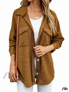 Zlily - Premium Solid Color Long Sleeve Casual Knit Sweater with Pockets Casual Knitted Sweater, Sweater With Pockets, Long Sleeve Outerwear, Lace Kimono, Lace Cardigan, Training Tops, Long Sleeve Knit Sweaters, Kimono Cardigan, Long Sleeves Jacket