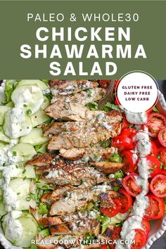 Paleo Whole30 Chicken Shawarma Salad Paleo Chicken Shawarma, Low Fodmap Chicken Marinade, Low Fodmap Chicken Marinade Recipes, Low Fodmap Chicken Salad, Paleo Chicken Salad Recipe, Low Fodmap Chicken, Best Paleo Recipes, Beautiful Salad